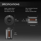 Spider Farmer 4 Inch Air Carbon Filter Odor Control for Inline Ducting Fan